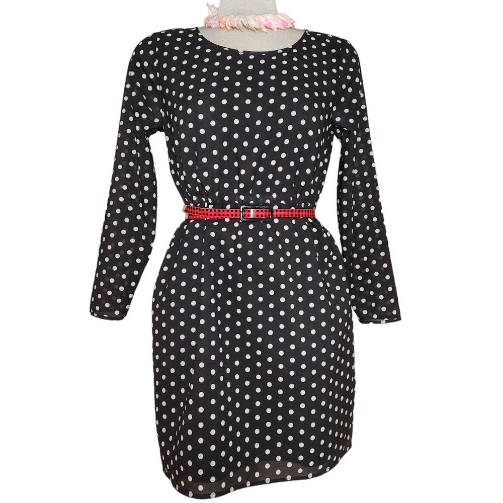 J CREW  size 2 petite polka dot dress with belt included